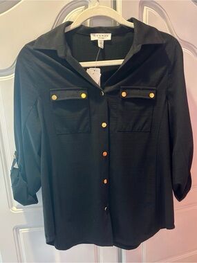 Rio & Rian Black Button-Up Blouse (Size M) – NWT